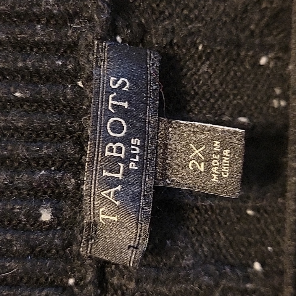 Talbot's 2X Black Cable Knit Sweater - Picture 5 of 7